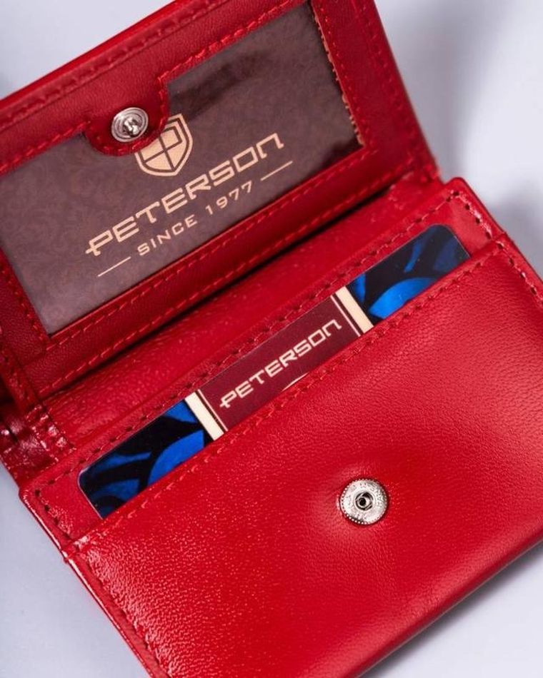 Portfel, czerwony, skórzany, Peterson