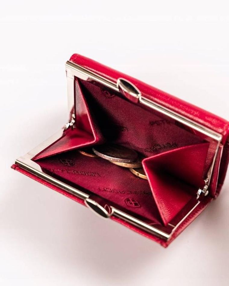 Portfel, czerwony, skórzany, Peterson