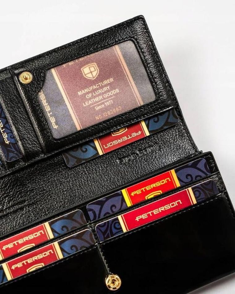 Portfel, czerwony, skórzany, Peterson