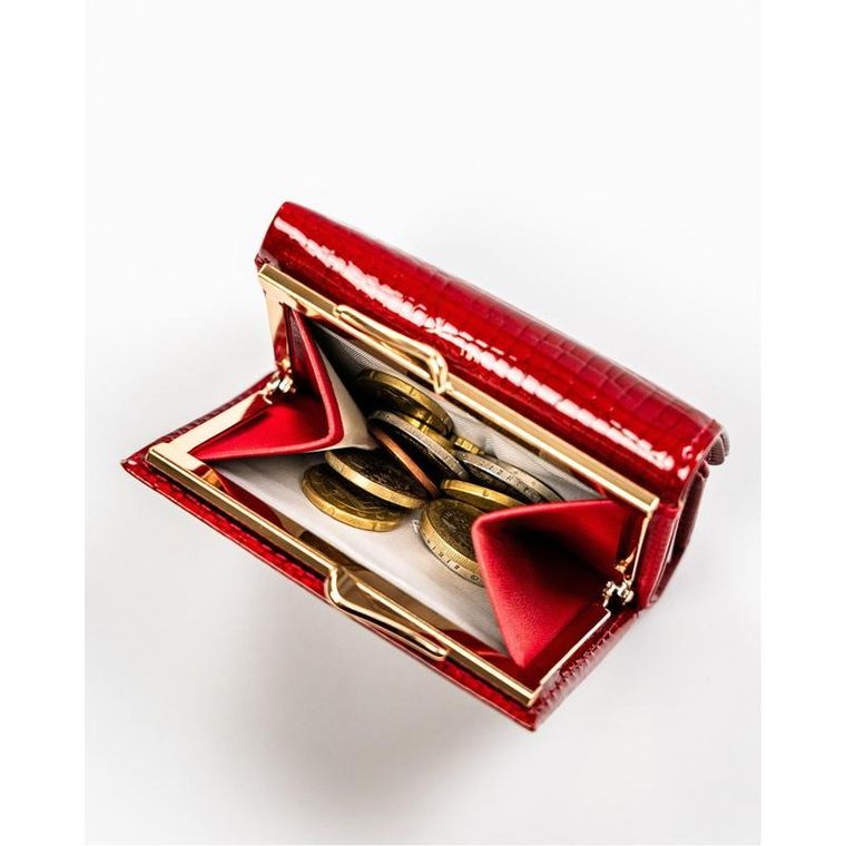 Portfel, czerwony, skórzany, Peterson