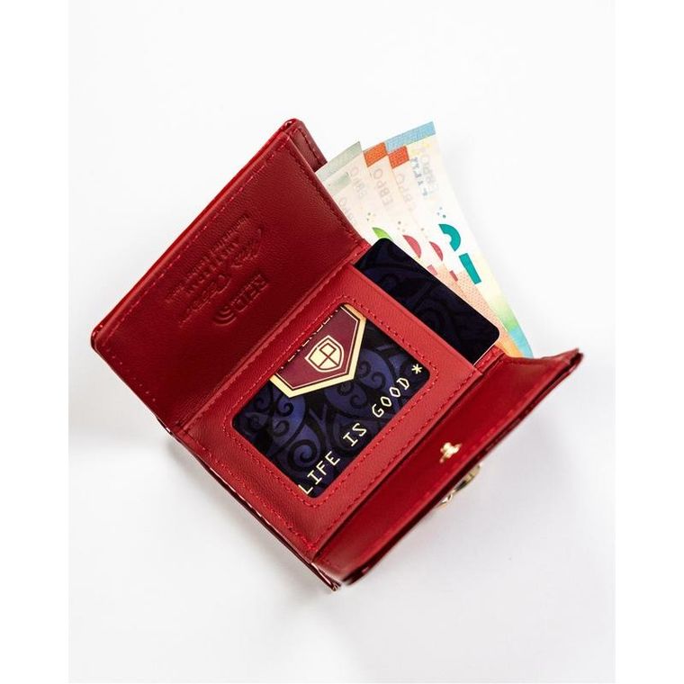 Portfel, czerwony, skórzany, Peterson