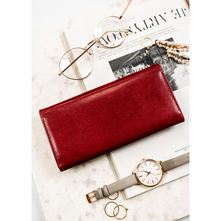 Portfel, czerwony, skórzany, Peterson