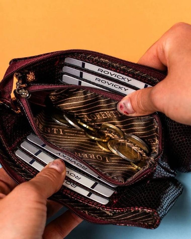 Portfel, czerwony, skórzany, RFID, Lorenti