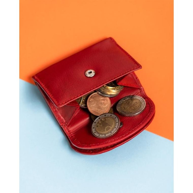 Portfel, czerwony, skórzany, Rovicky