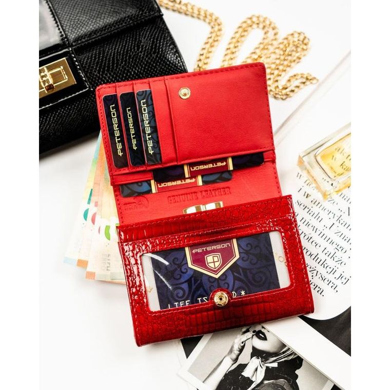 Portfel, czerwony, skórzany, Rovicky