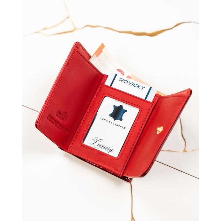 Portfel, czerwony, skórzany, Rovicky