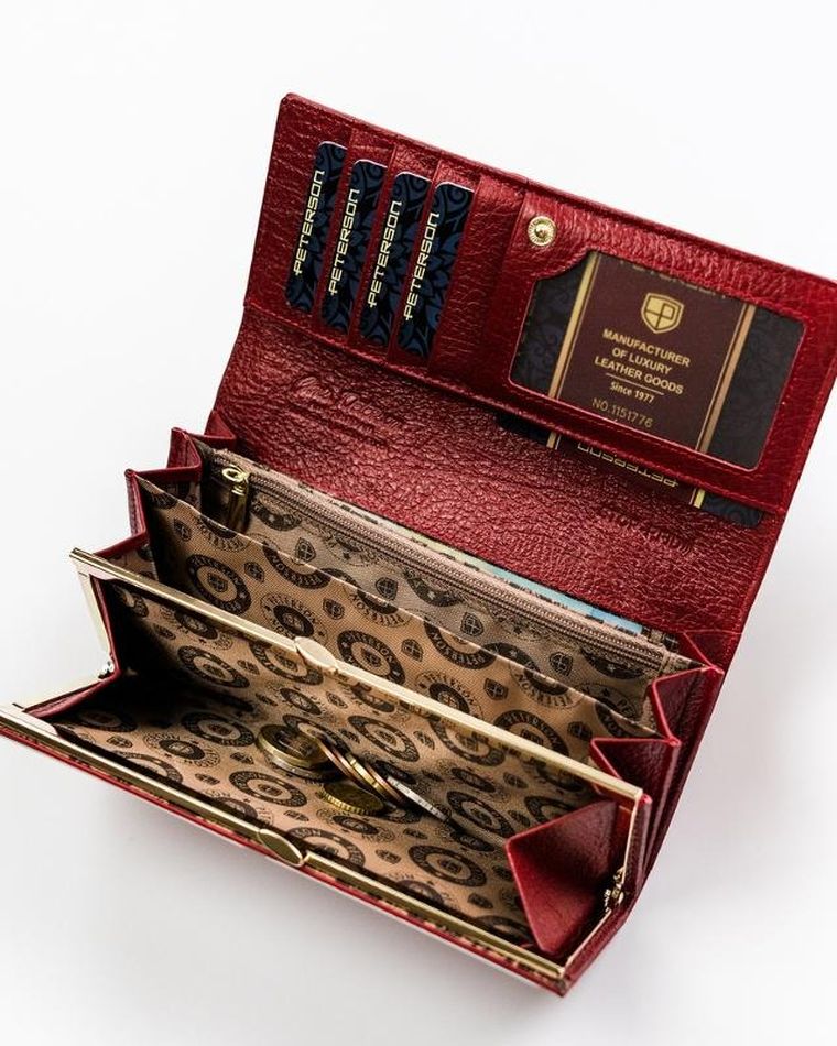 Portfel damski, wężowy wzór, Peterson