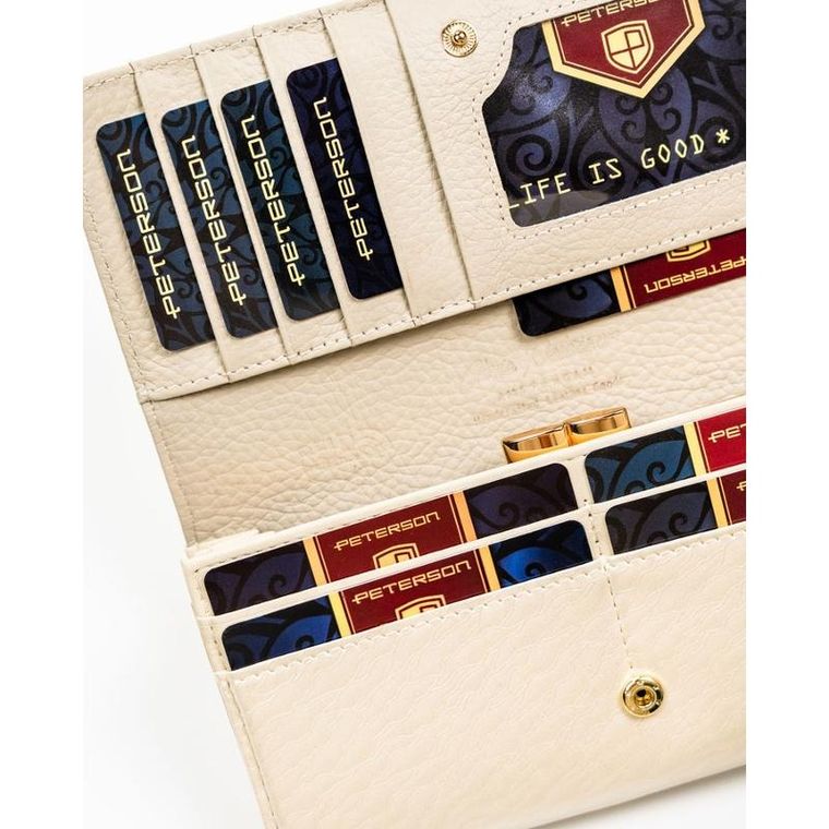 Portfel, ecru, Peterson
