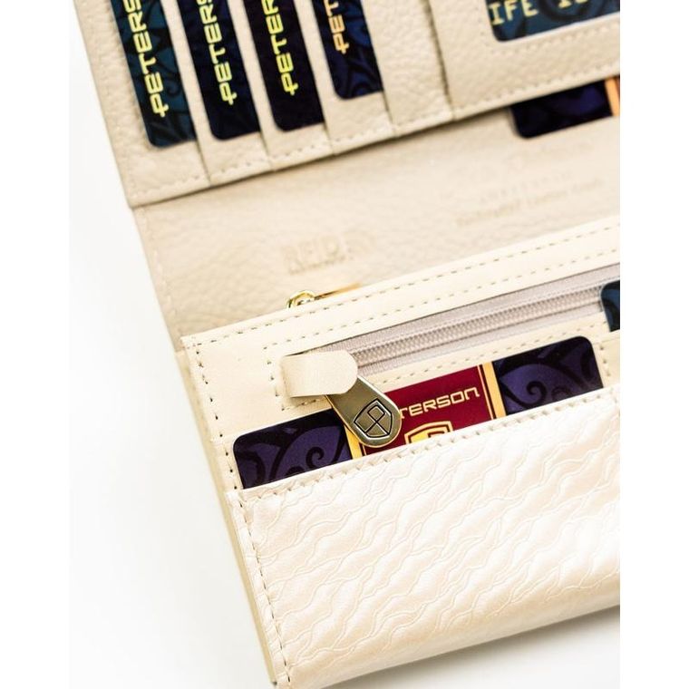 Portfel, ecru, Peterson