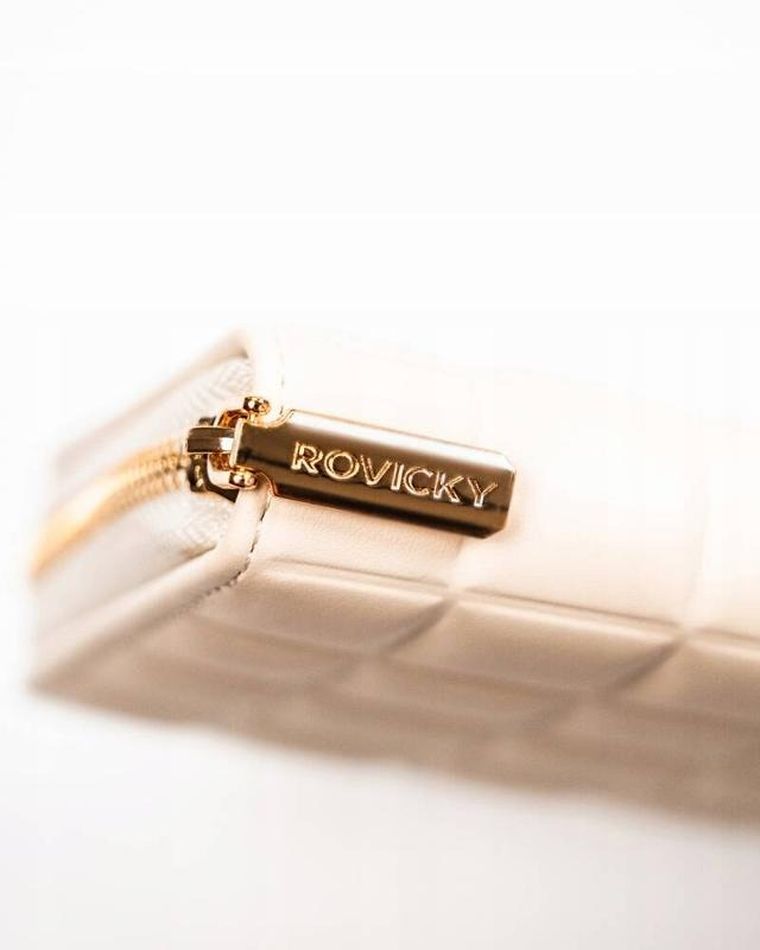 Portfel, ecru, skóra ekologiczna, Rovicky