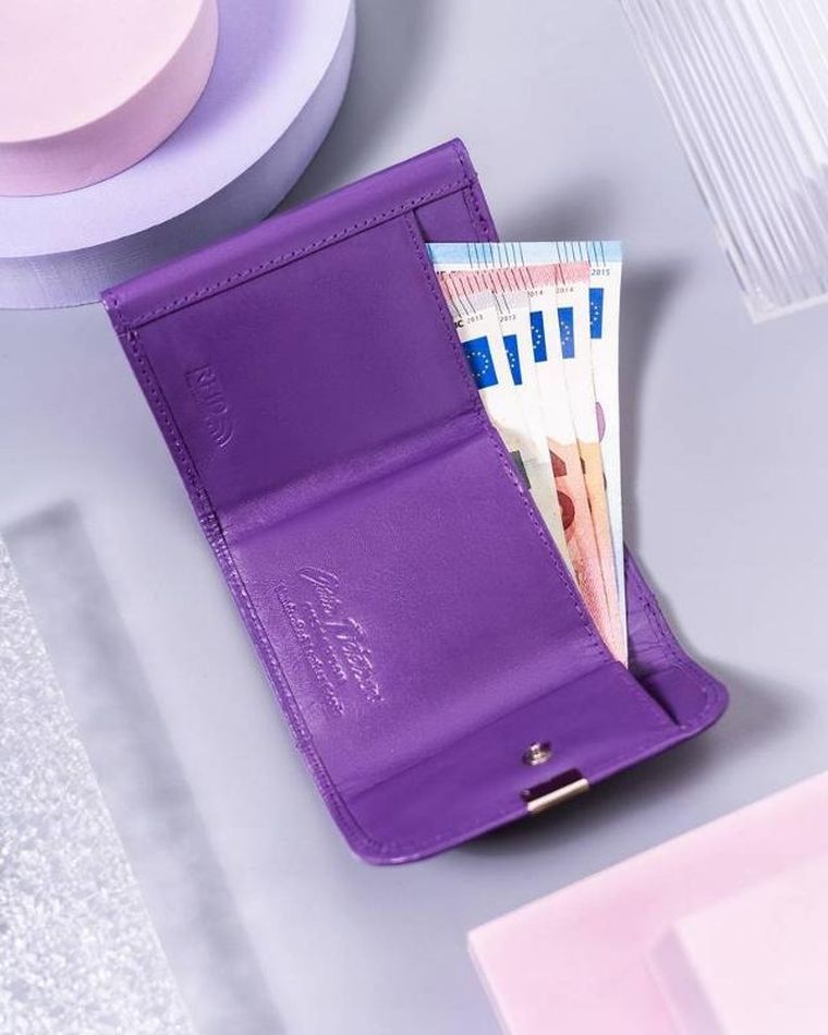 Portfel, fioletowy, skórzany, Peterson