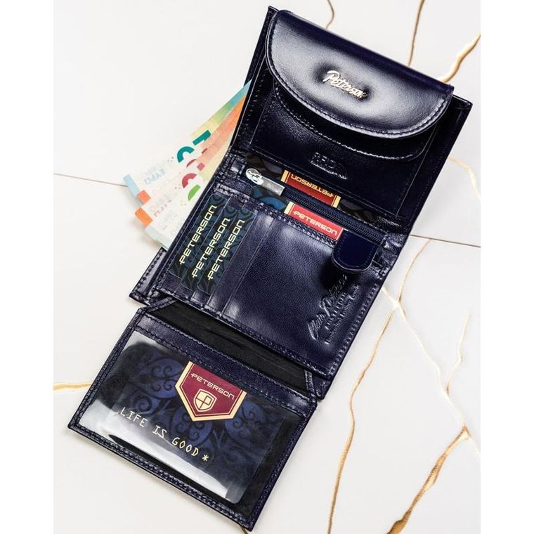 Portfel, fioletowy, skórzany, Peterson