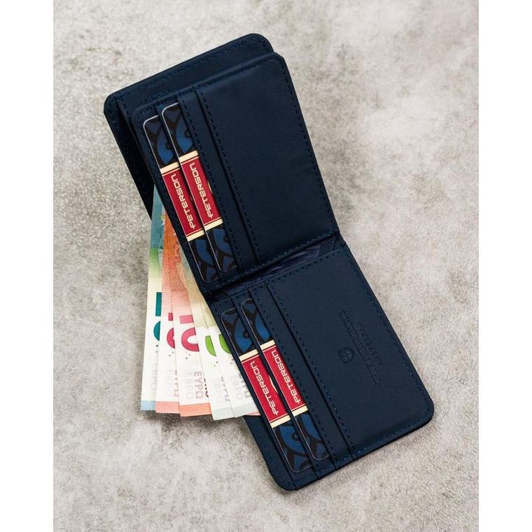 Portfel, granatowy, skóra ekologiczna, Peterson