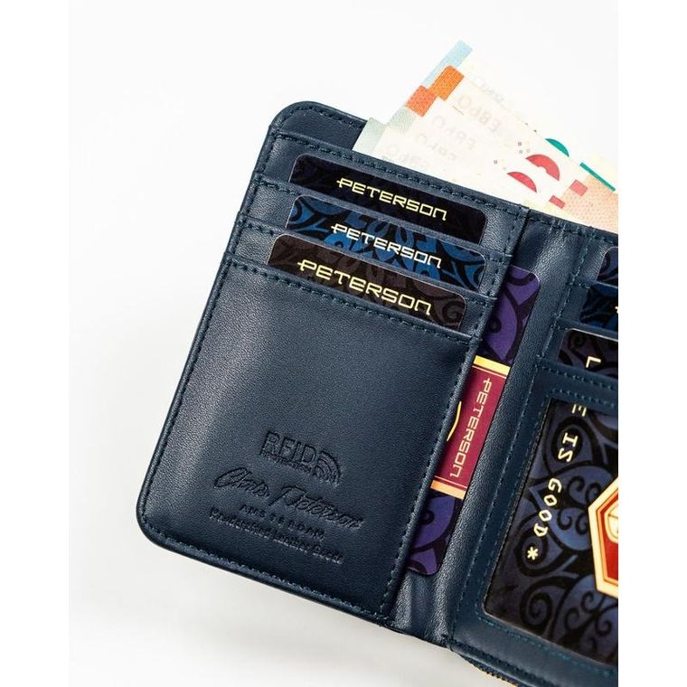 Portfel, granatowy, skóra ekologiczna, Peterson