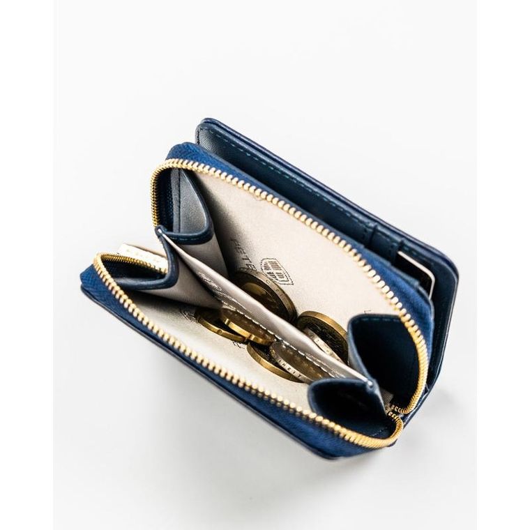 Portfel, granatowy, skóra ekologiczna, Peterson