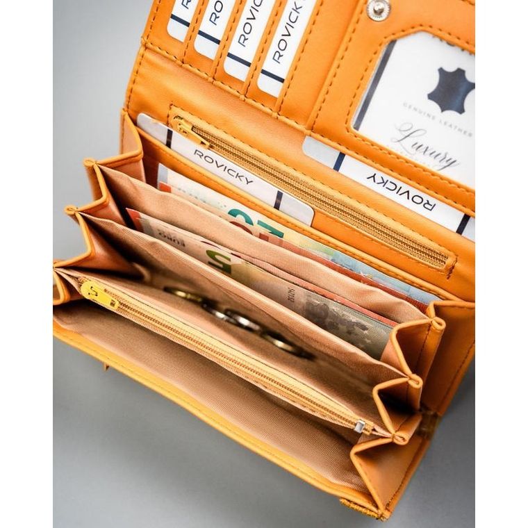 Portfel, jasnobrązowy, skóra ekologiczna, 4U Cavaldi