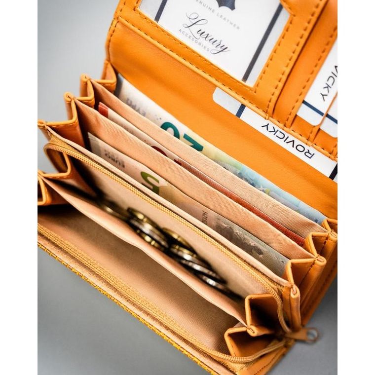 Portfel, jasnobrązowy, skóra ekologiczna, 4U Cavaldi