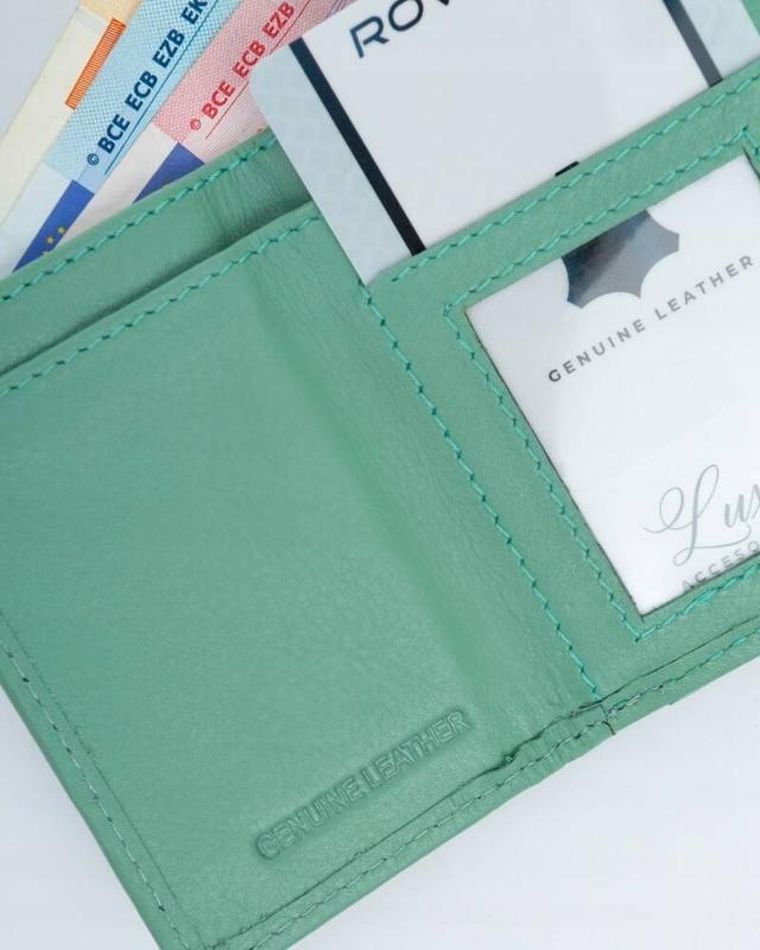 Portfel, jasnozielony, skórzany, Rovicky