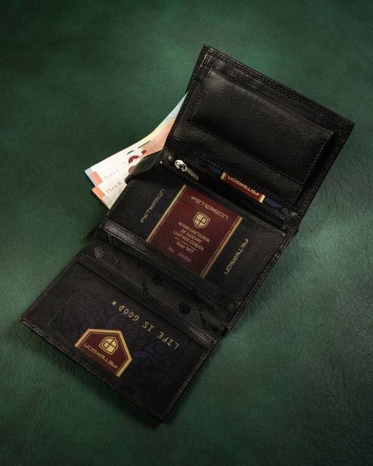 Portfel męski, skórzany, Peterson