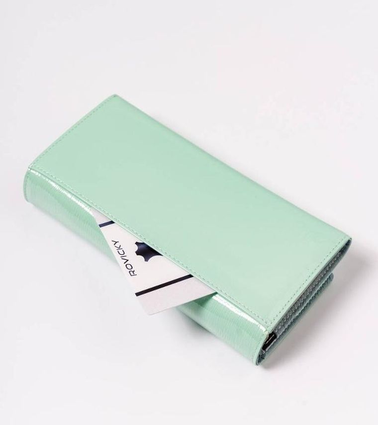Portfel, miętowy, skórzany, Lorenti