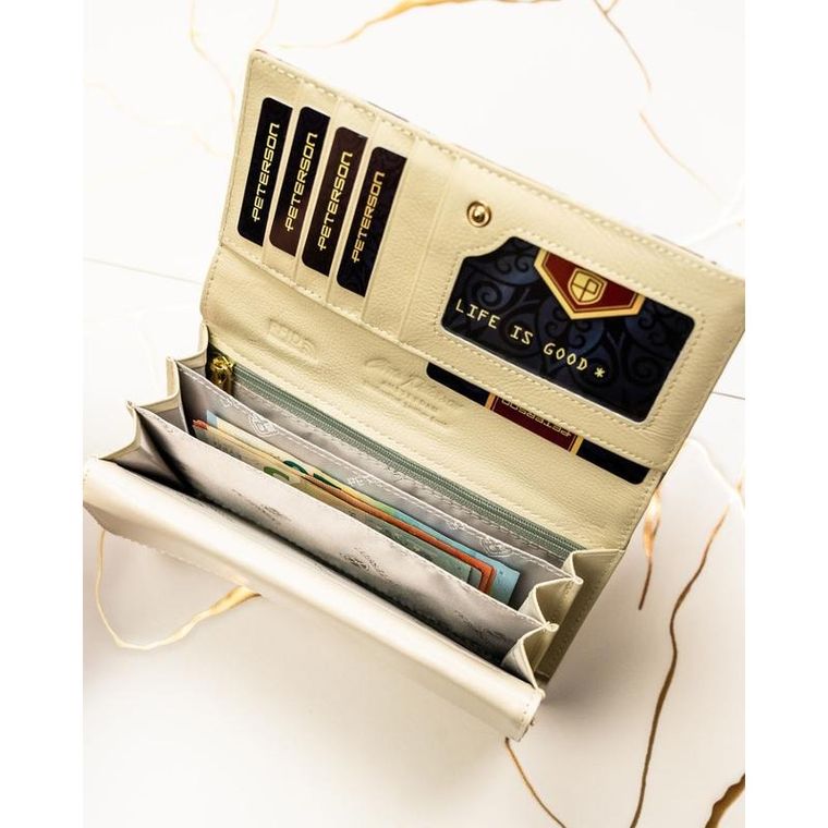 Portfel, mix, skóra naturalna i ekologiczna, Peterson