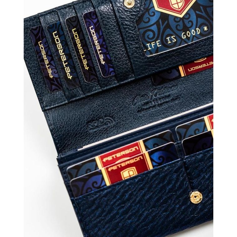 Portfel, niebieski, RFID, Peterson