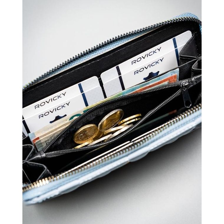 Portfel, niebieski, skóra ekologiczna, 4U Cavaldi