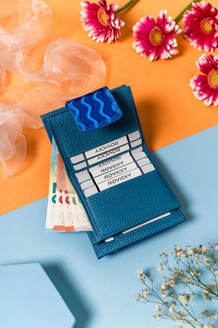 Portfel, niebieski, skórzany, Lorenti