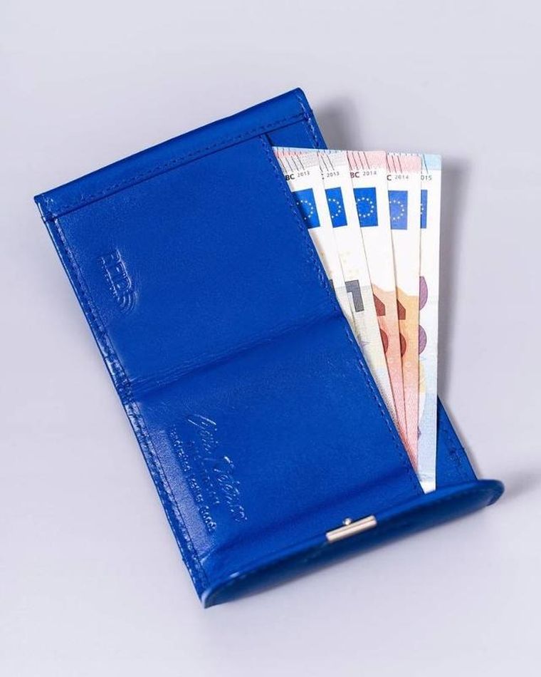 Portfel, niebieski, skórzany, Peterson