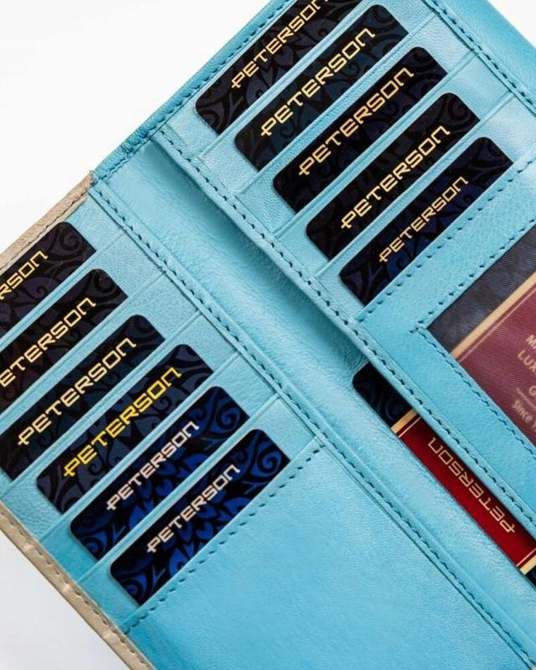 Portfel, niebieski, skórzany, Peterson