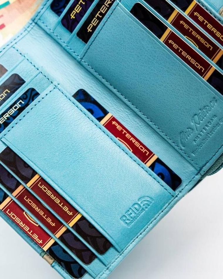 Portfel, niebieski, skórzany, Peterson