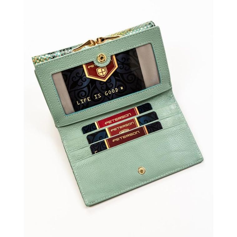 Portfel, niebieski, skórzany, Peterson