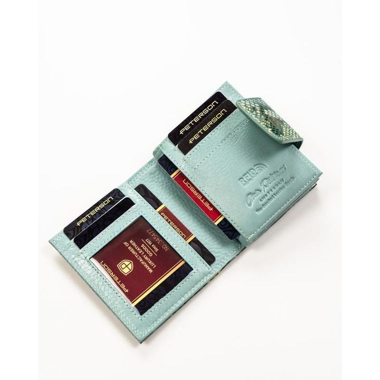 Portfel, niebieski, skórzany, RFID, Peterson