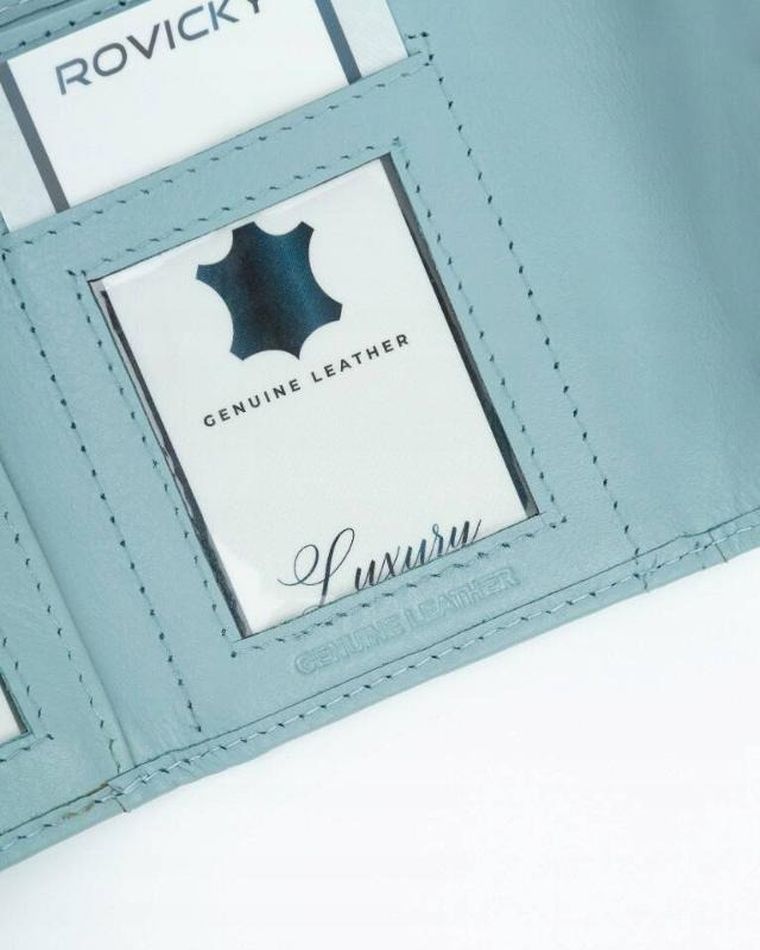 Portfel, niebieski, skórzany, Rovicky