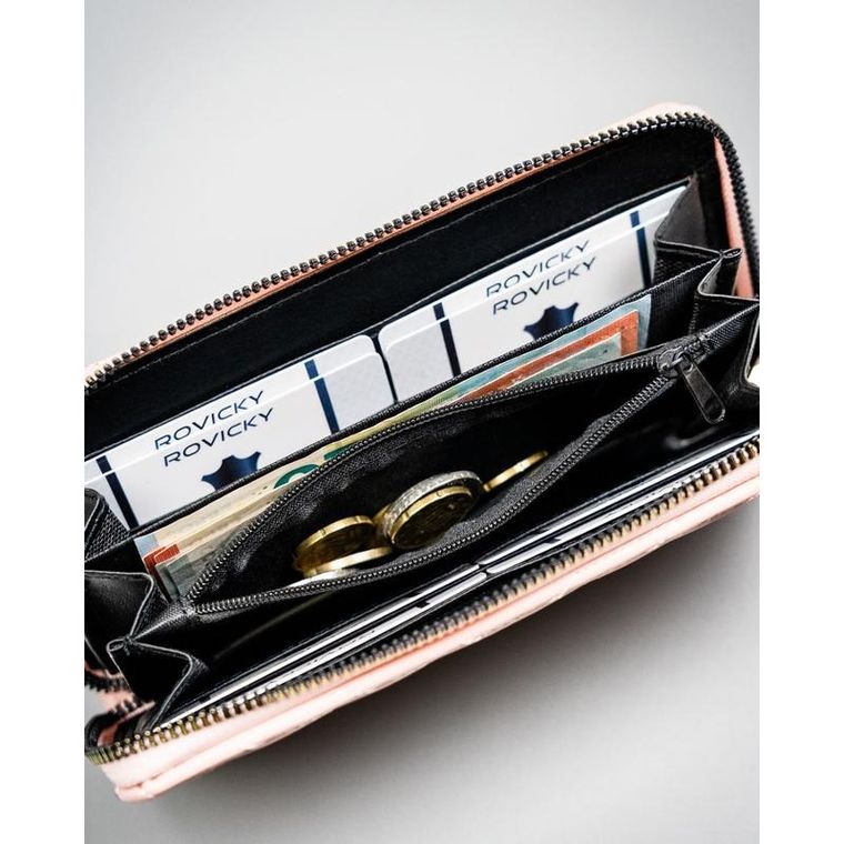 Portfel, różowy, skóra ekologiczna, 4U Cavaldi