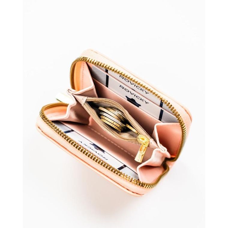 Portfel, różowy, skóra ekologiczna, Rovicky