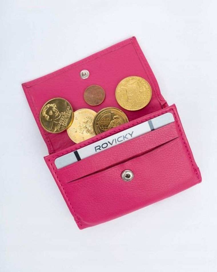 Portfel, różowy, skórzany, Rovicky