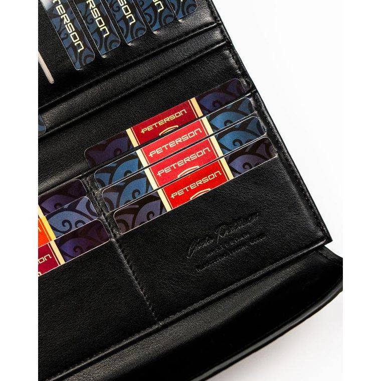 Portfel, szary, skóra ekologiczna, Peterson