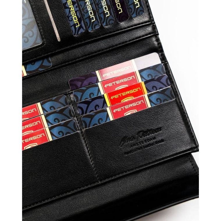 Portfel, szary, skóra ekologiczna, Peterson