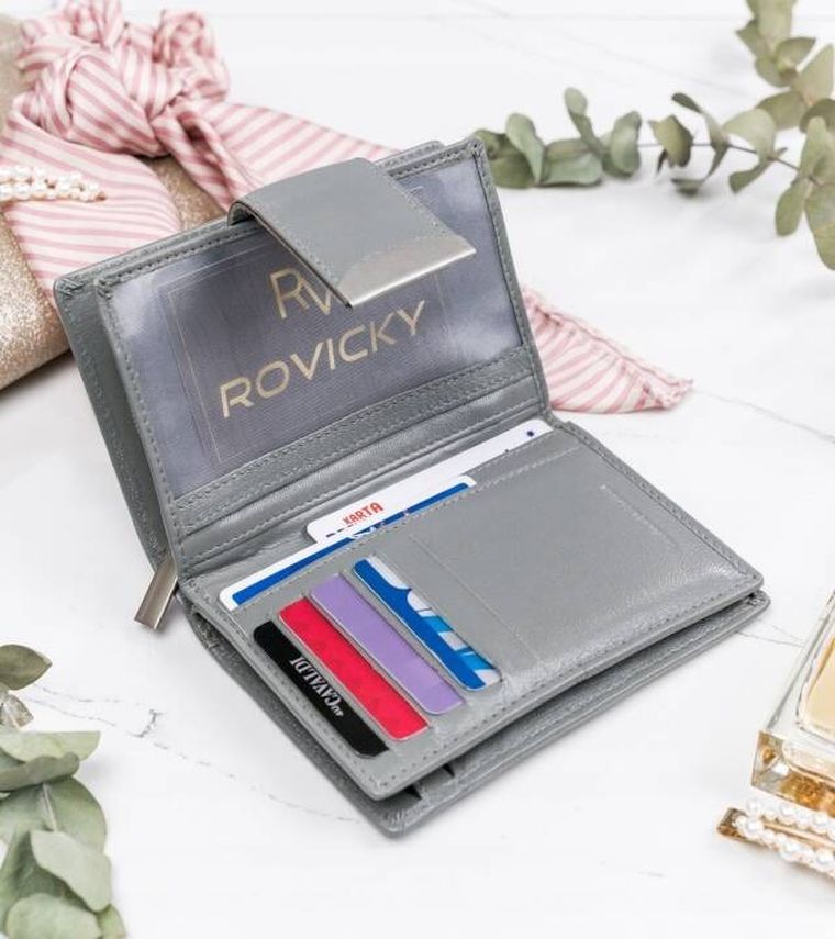 Portfel, szary, skórzany, 4U Cavaldi