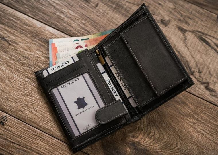 Portfel, szary, skórzany, Always Wild