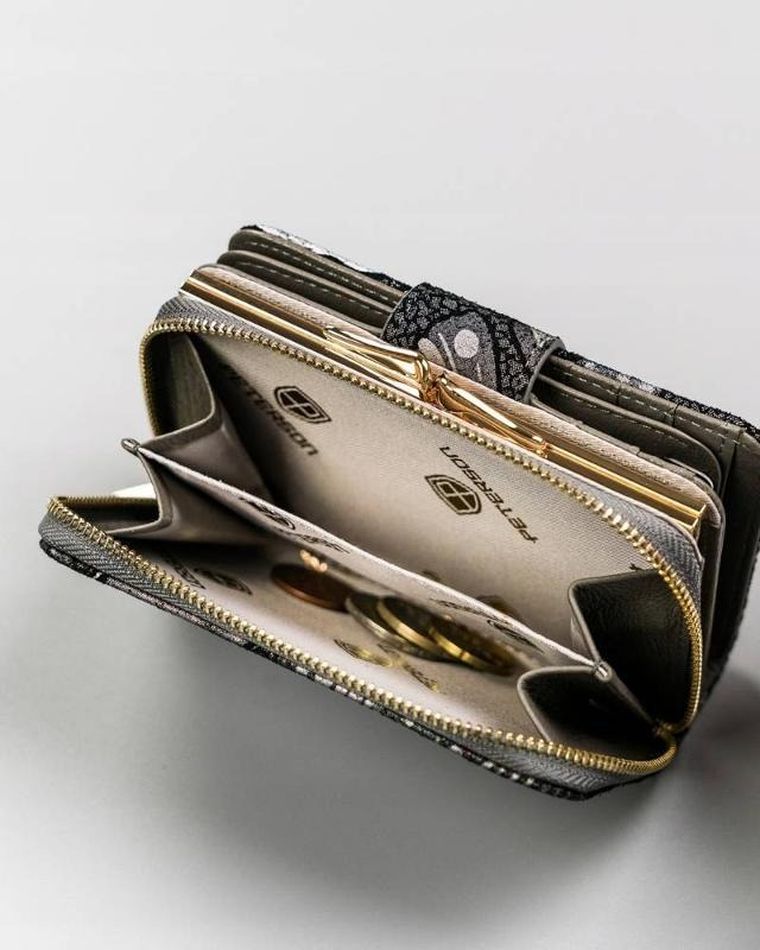 Portfel, szary, skórzany, RFID, Peterson