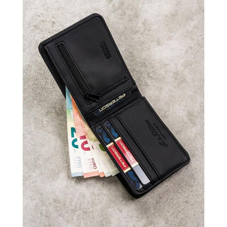 Portfel, zielono-czarny, skóra ekologiczna, RFID, Always Wild