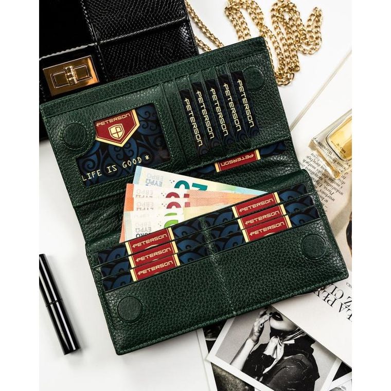 Portfel, zielony, RFID, Peterson