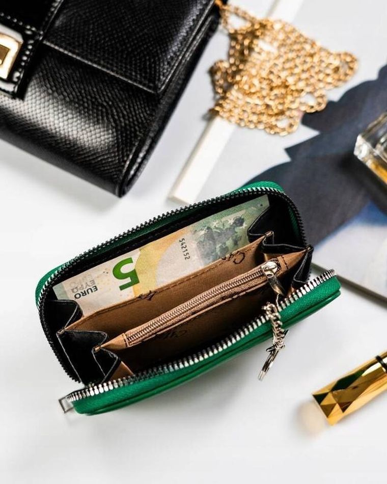 Portfel, zielony, skóra ekologiczna, Cavaldi