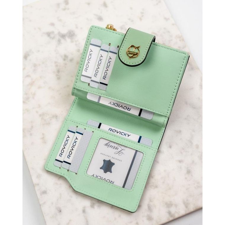 Portfel, zielony, skóra ekologiczna, Rovicky