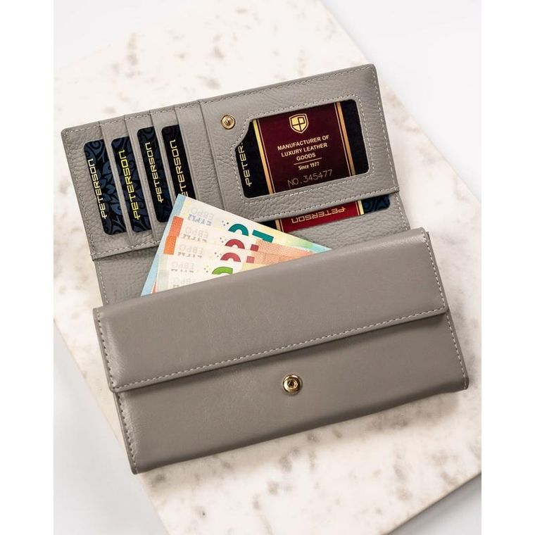 Portfel, zielony, skórzany, Peterson