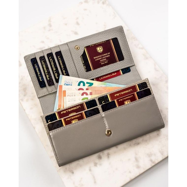 Portfel, zielony, skórzany, Peterson