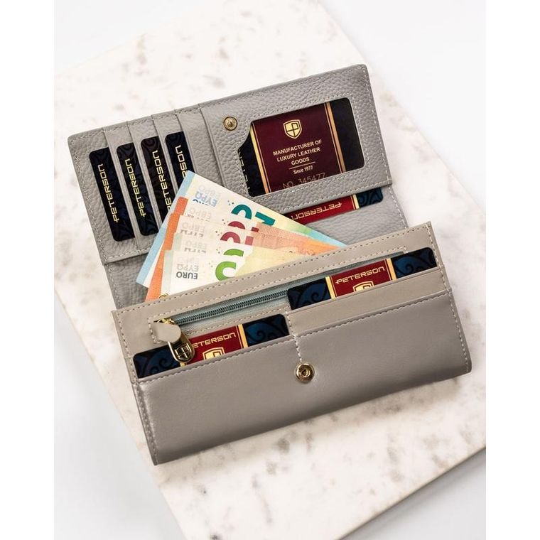 Portfel, zielony, skórzany, Peterson