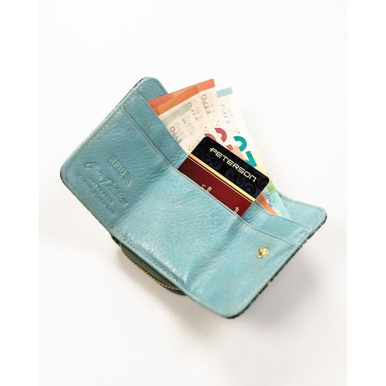 Portfel, zielony, skórzany, RFID, Peterson